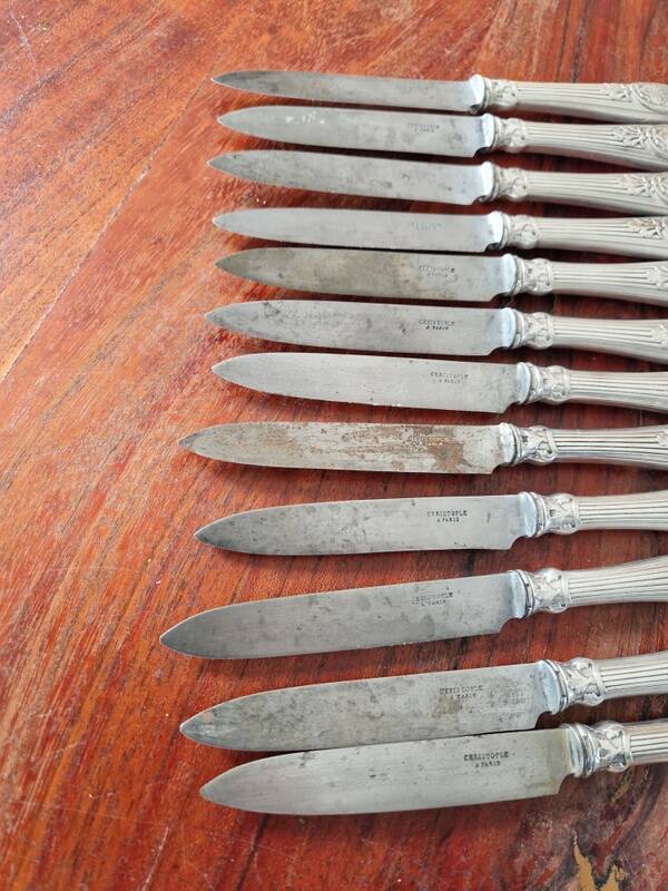 Christofle - Set of 12 dessert knives model Trianon in metal
