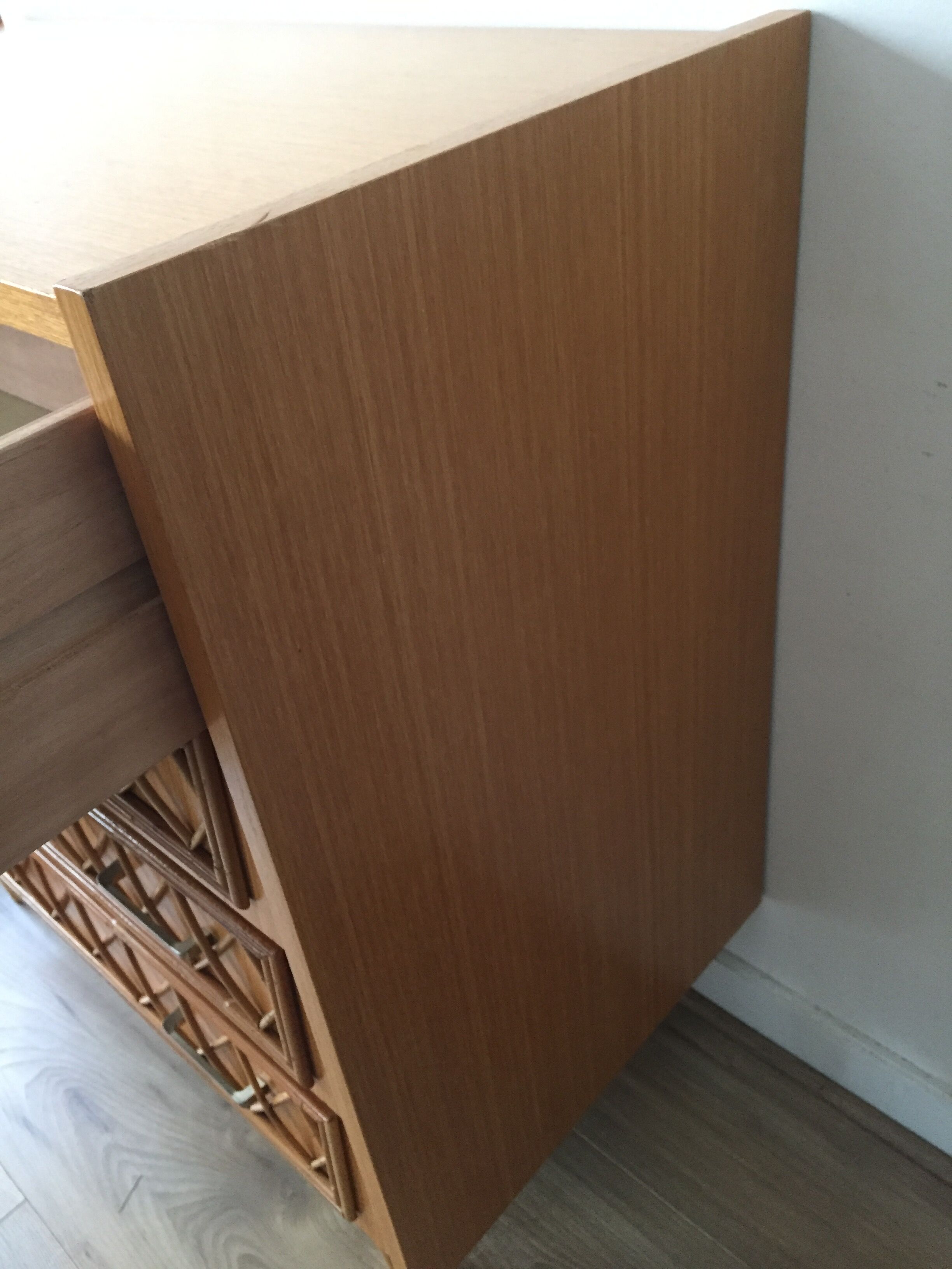 Vintage with rattan dresser