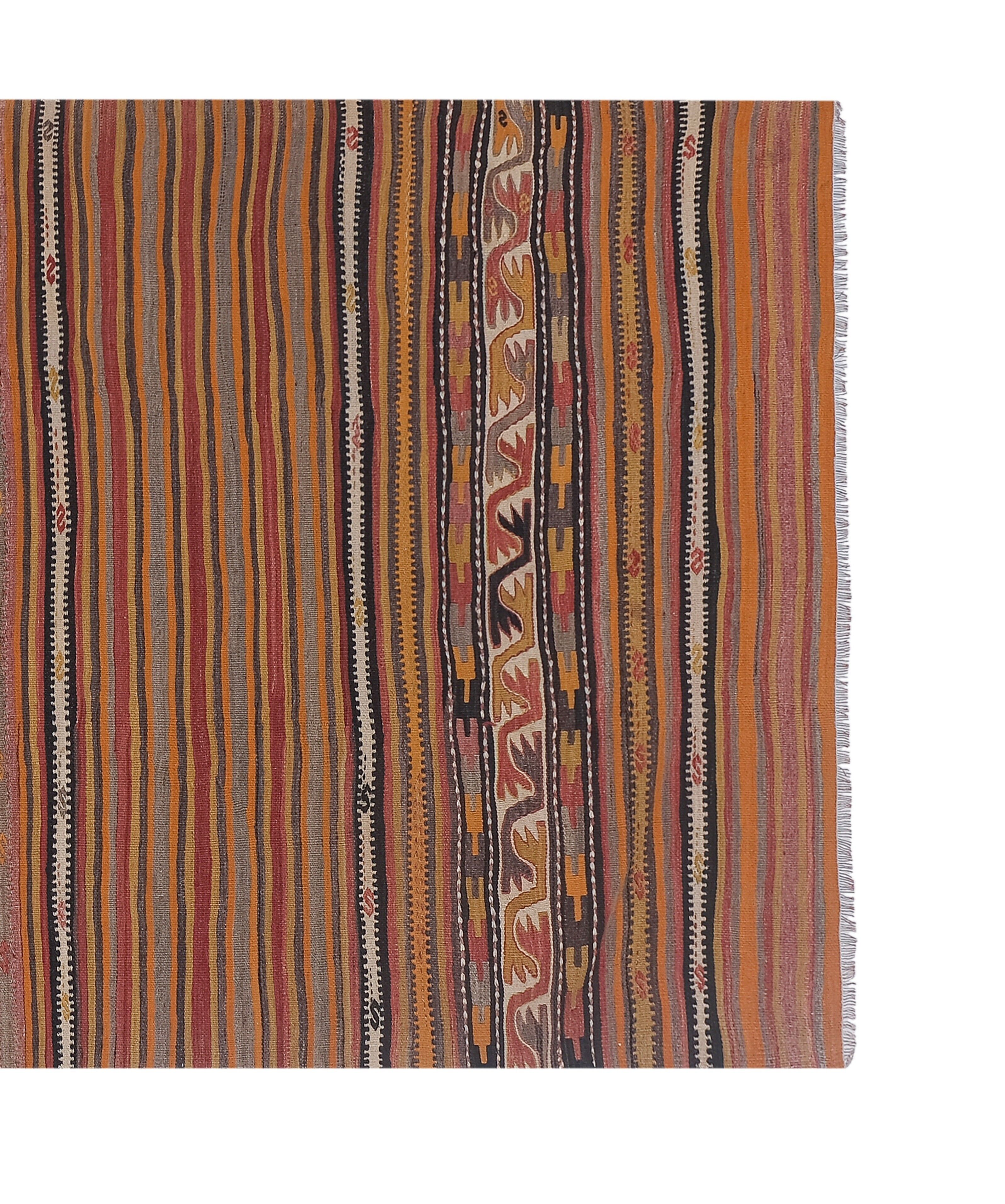 Vintage Turkish rug from Oushak, hand-woven 166x369 cm