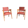 Pair of bridge chairs compass feet 50s skai