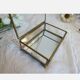 Vintage jewelry box in engraved glass and mirror bottom