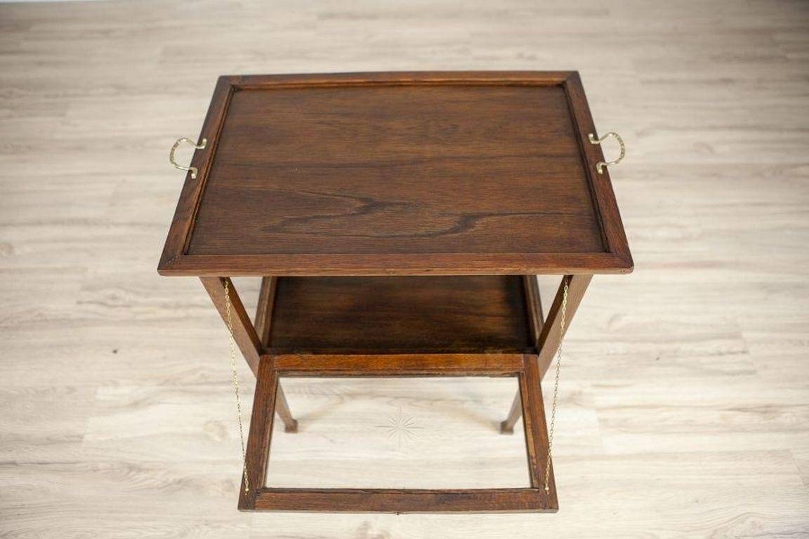 Early 20th Century Oak Tea Cabinet with Tray, 1950s