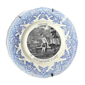 Earthenware plate Creil Montereau Histoire de Rire N° 6 Swimming in ST CLOUD