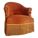 Fauteuil crapaud en velours doré