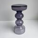 Candlestick diabolo design smoked glass 70s