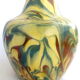 Brown, yellow and green marbled ceramic vase