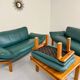 Complete living room sofa with Scandinavian design teak leather Komfort Danish