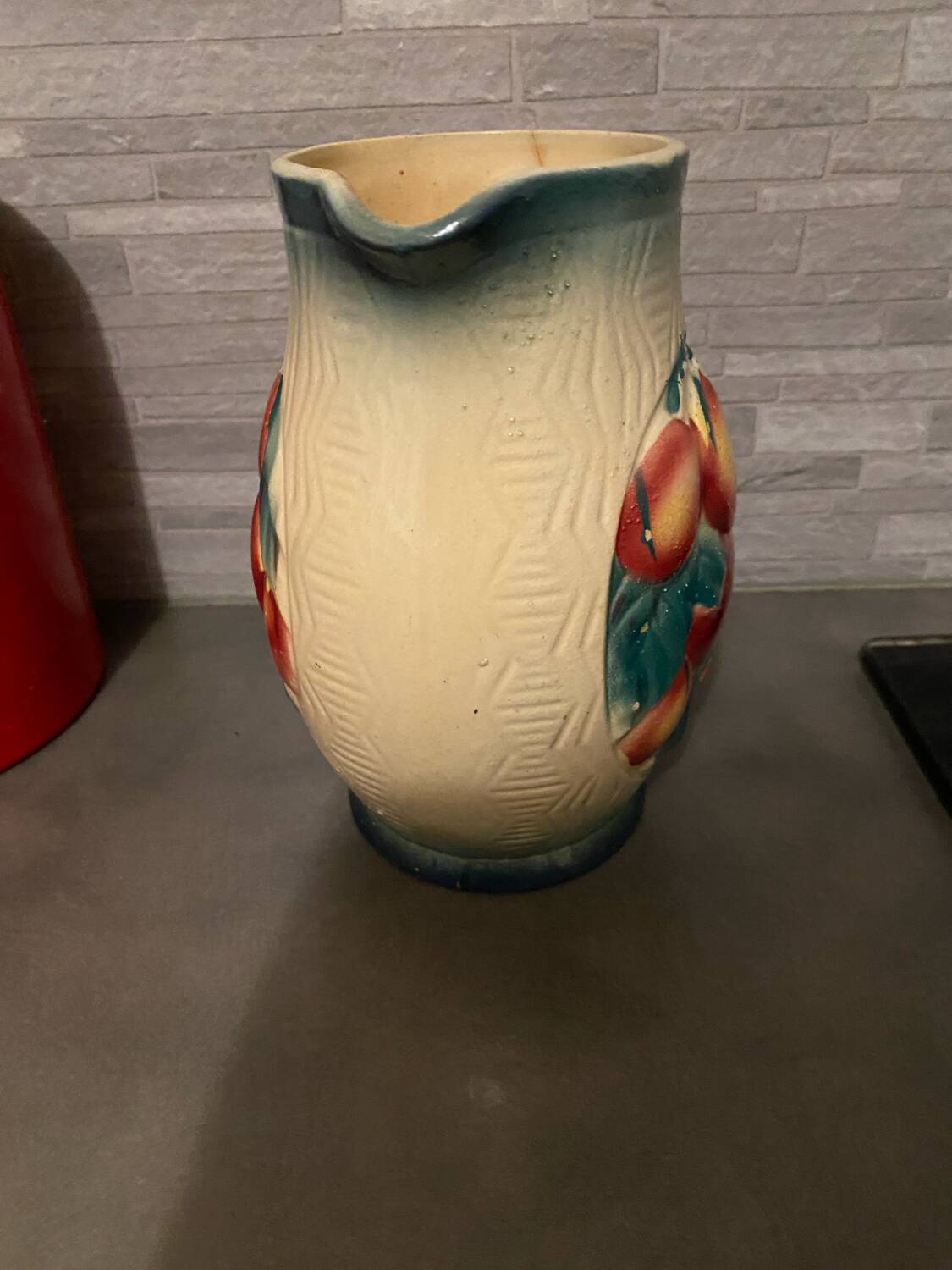 Carafe, vintage, barbotine