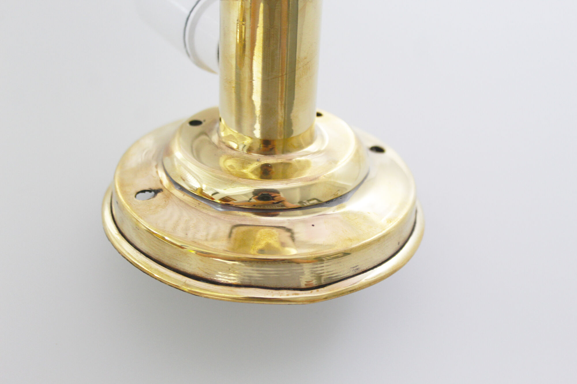 Pair of brass and muranoglass shell sconces
