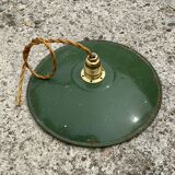 Vintage suspension duo in enamelled sheet metal style indus green and white