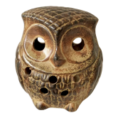Owl stoneware candle holder