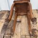 Antique louis xv style solid oak side table with curved legs vintage