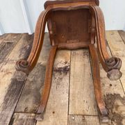 Antique louis xv style solid oak side table with curved legs vintage