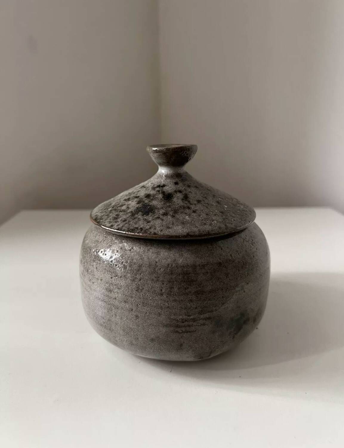 Old stoneware sugar bowl ACTH Thierry Chantal ROBERT
