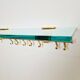 Brass and Glass R14G Wall-Mounted Coat Rack from Peter Ghyczy, 1980s