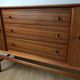 Mid-Century teak enfilade in brown by Russell of Broadway, 1950s, sleek design.