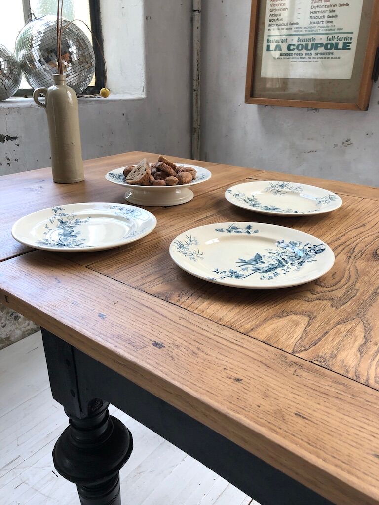 3 plates - 1 Longwy Iron Earth compotier
