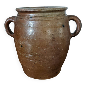 Eared stoneware pot