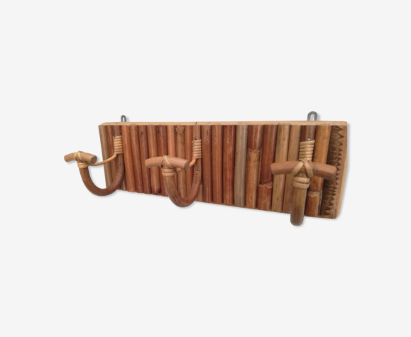 Rattan coat rack