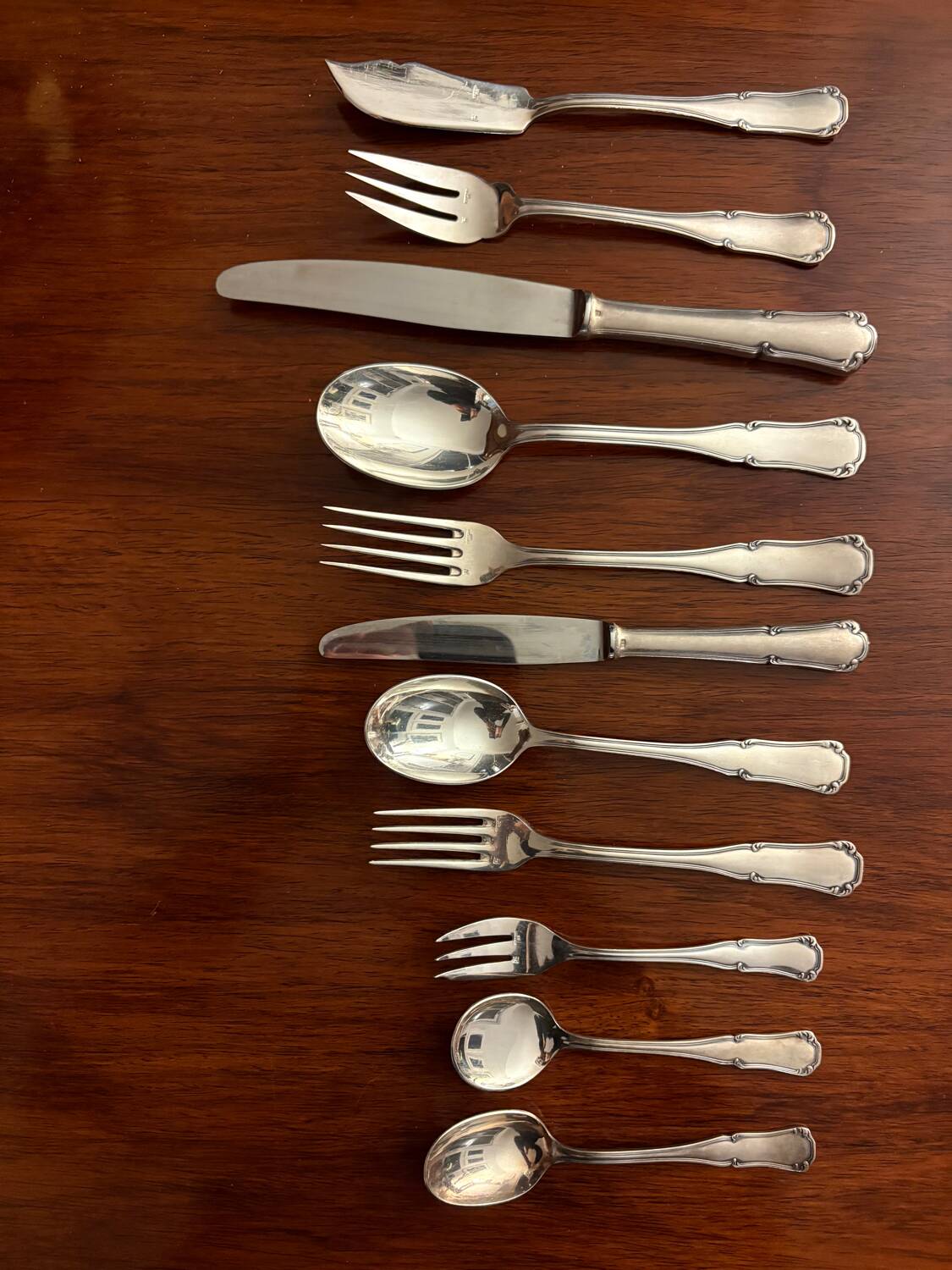 Silver-plated metal cutlery set Ercuis model Valençay - 148 pieces