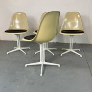 4 La Fonda fiberglass steel dining Chairs by Eames for Herman Miller