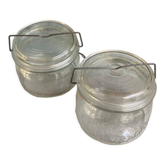 Pair of glass jars "The Best"