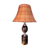 Marble & wicker lamp 1970s