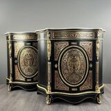 Pair of Boulle Marquetry Furniture Cabinets, Napoleon III Period