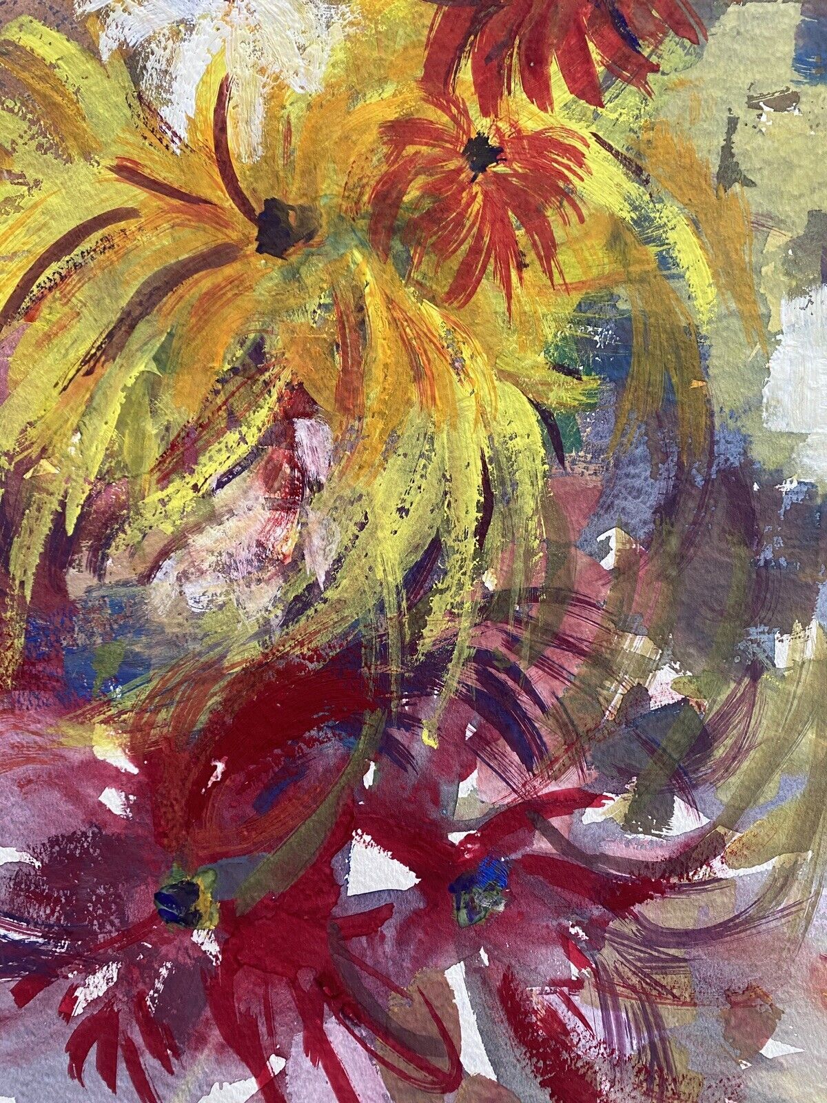 Painting «multicolored flowers» atelier jean-francois devaliere