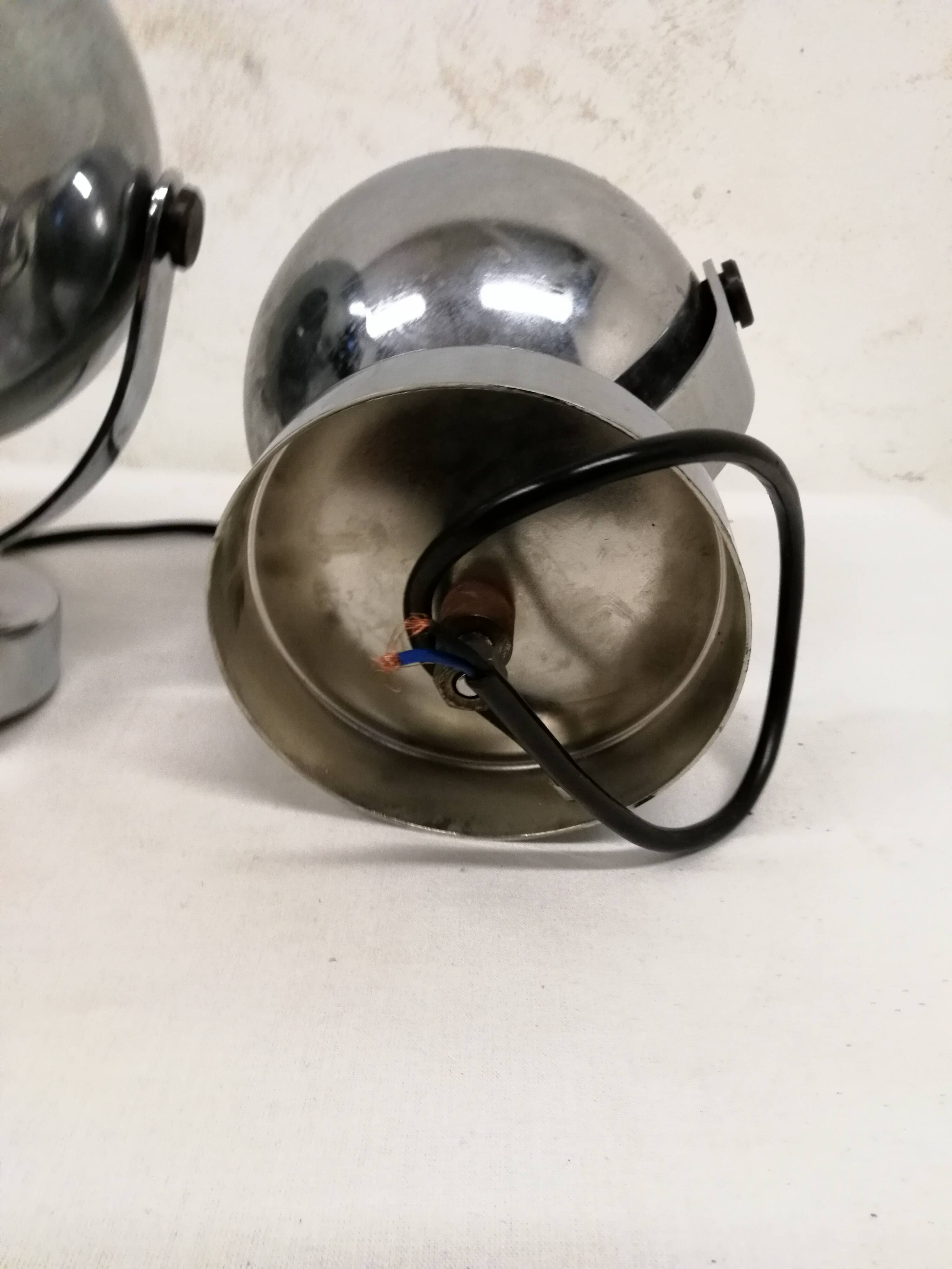 Pair of vintage chrome spotlights from the 70s