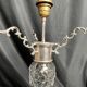 20th century crystal lamp with silver metal frame