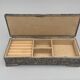 Silver metal jewelry box nineteenth compartmentalized work rich decor