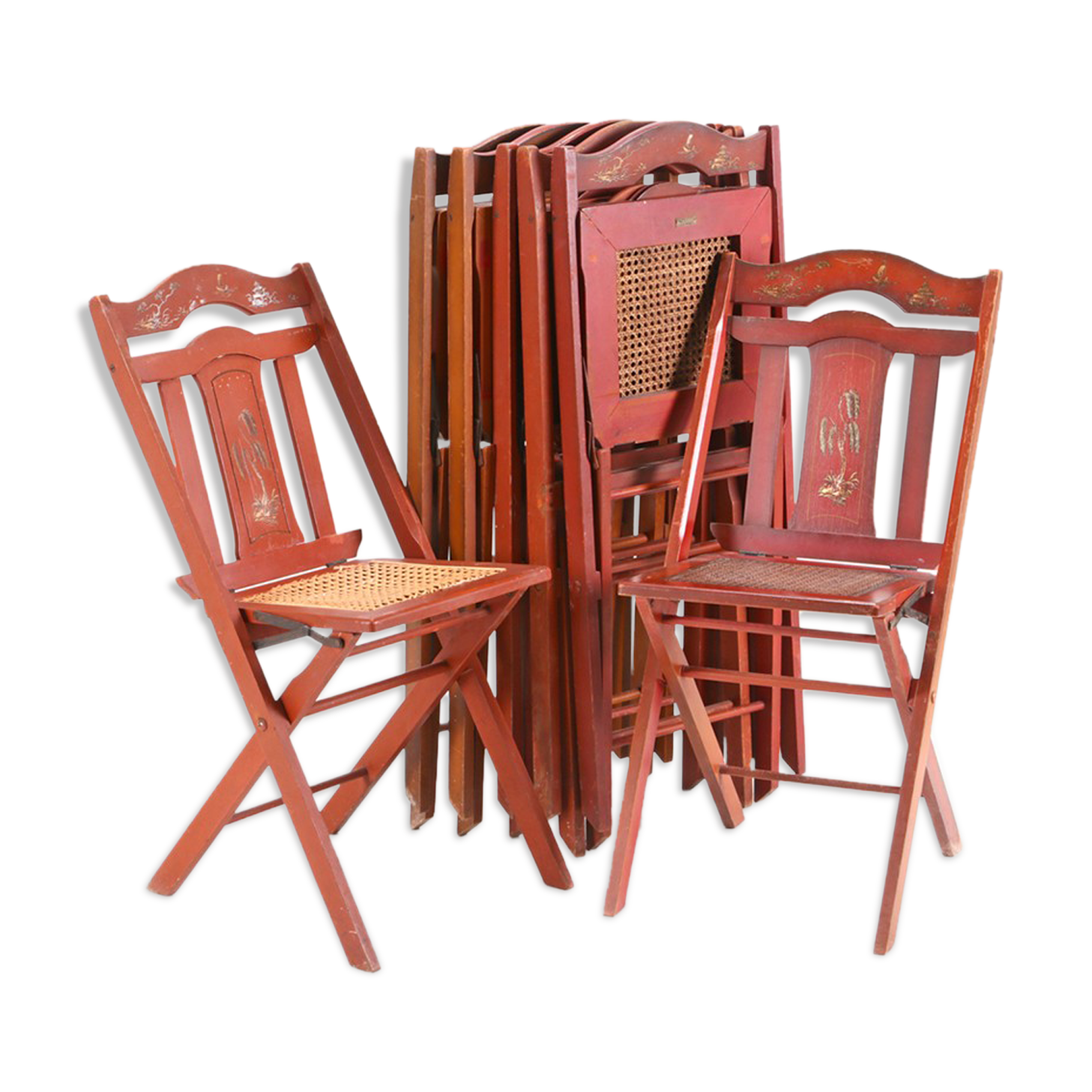 Set of six fold-out chairs