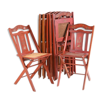Set of six fold-out chairs