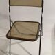 stainless steel and smoked plastic folding chair 70s style