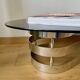 Smoked glass and chrome coffee table - Knut Hesterberg