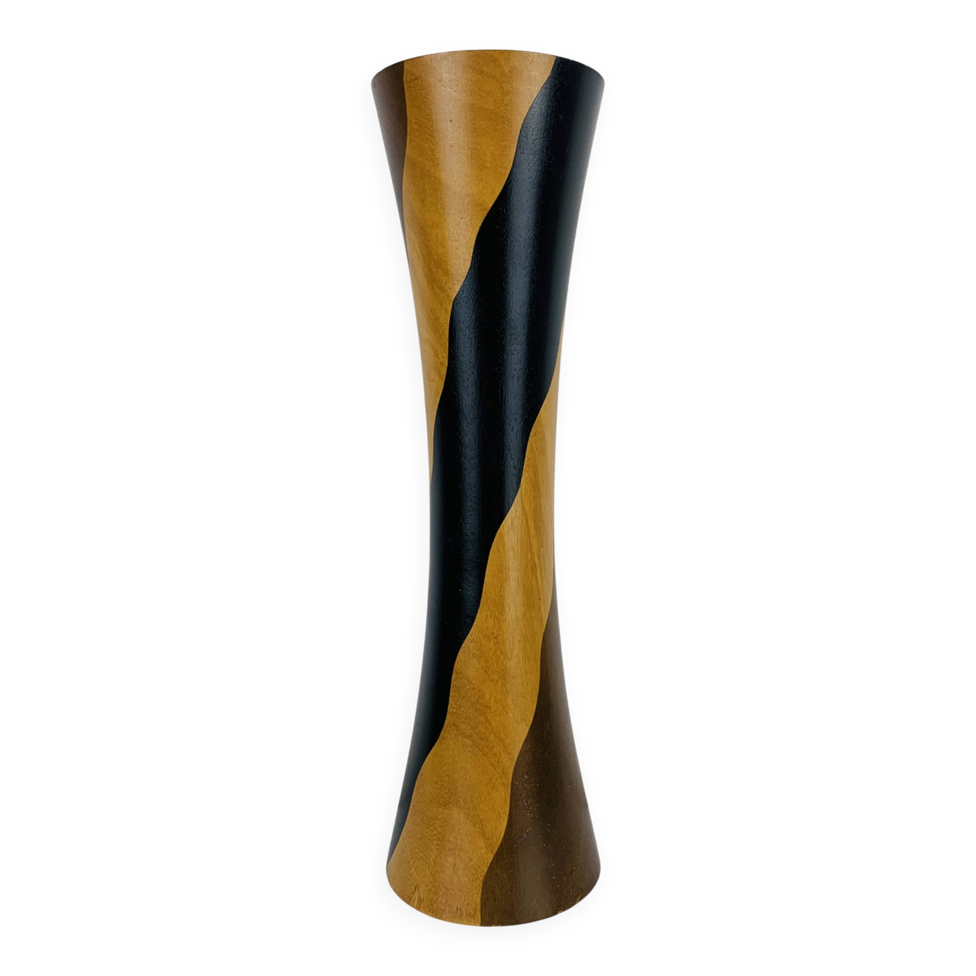 Vase diabolo bois vintage