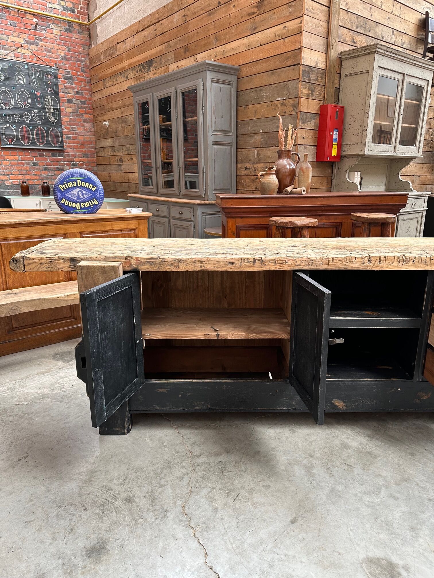 Patinated workbench