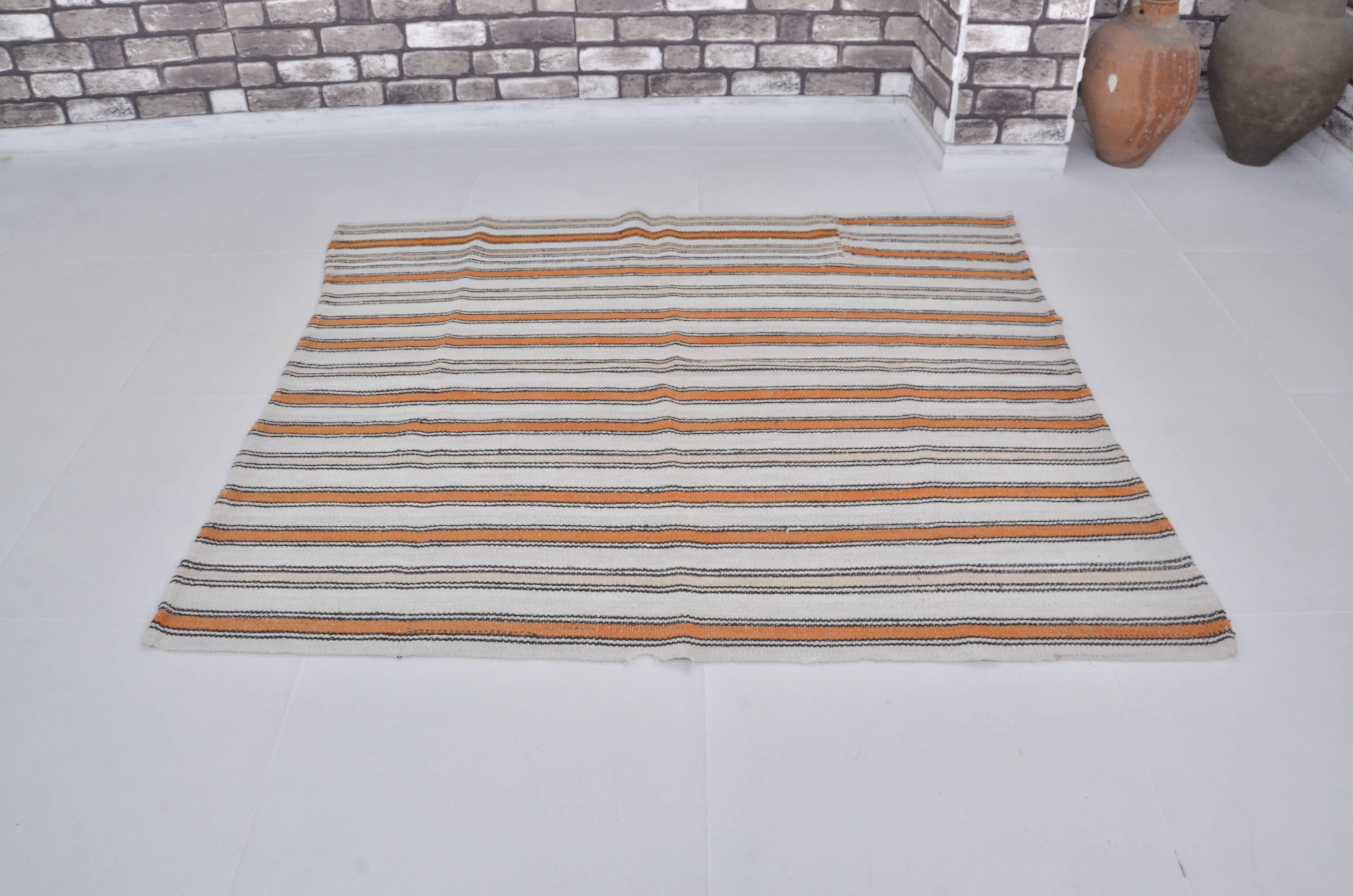 Colourful Stripe Oushak Vintage Hemp sku3724