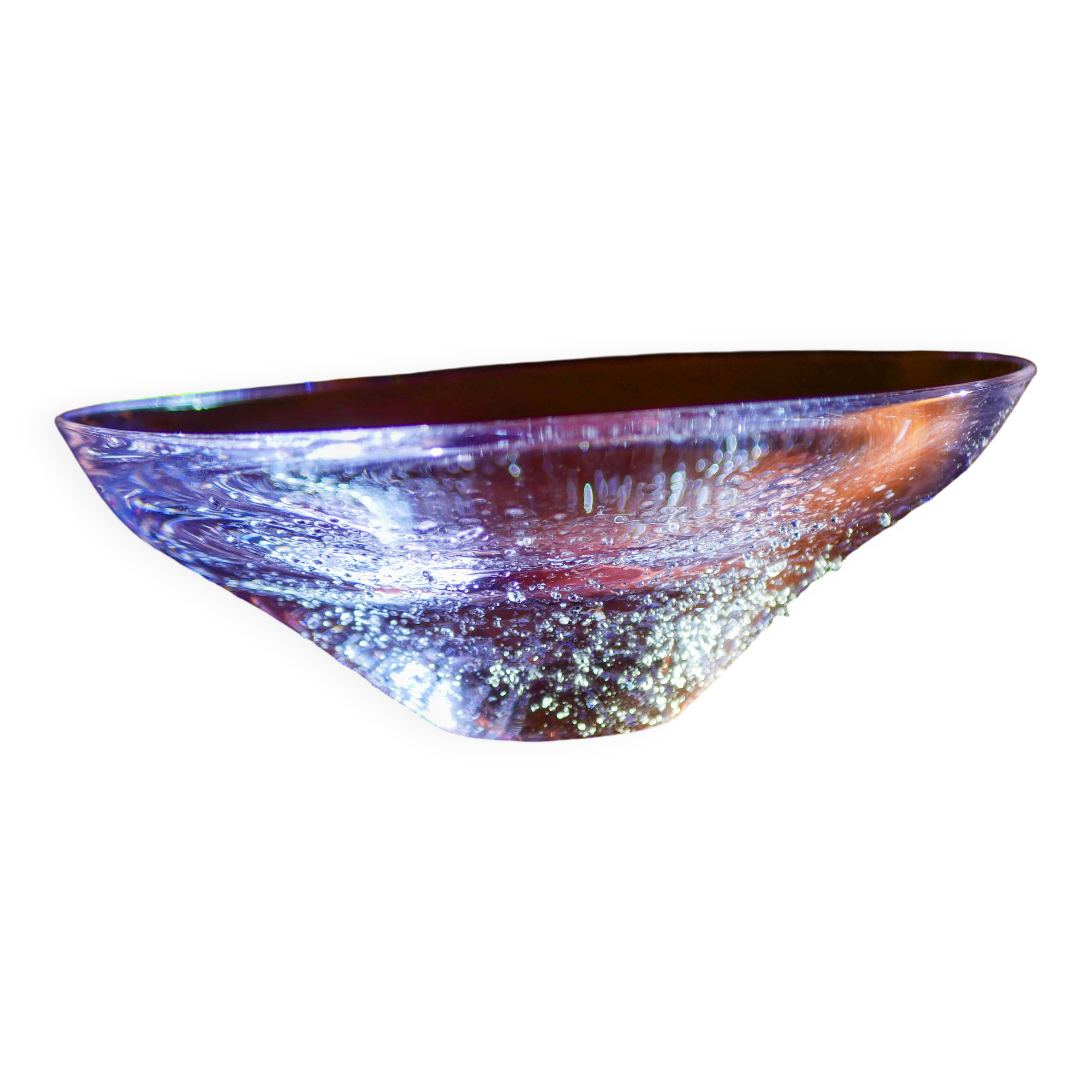 Bohemian Alessandrite Glass Bowl Vase