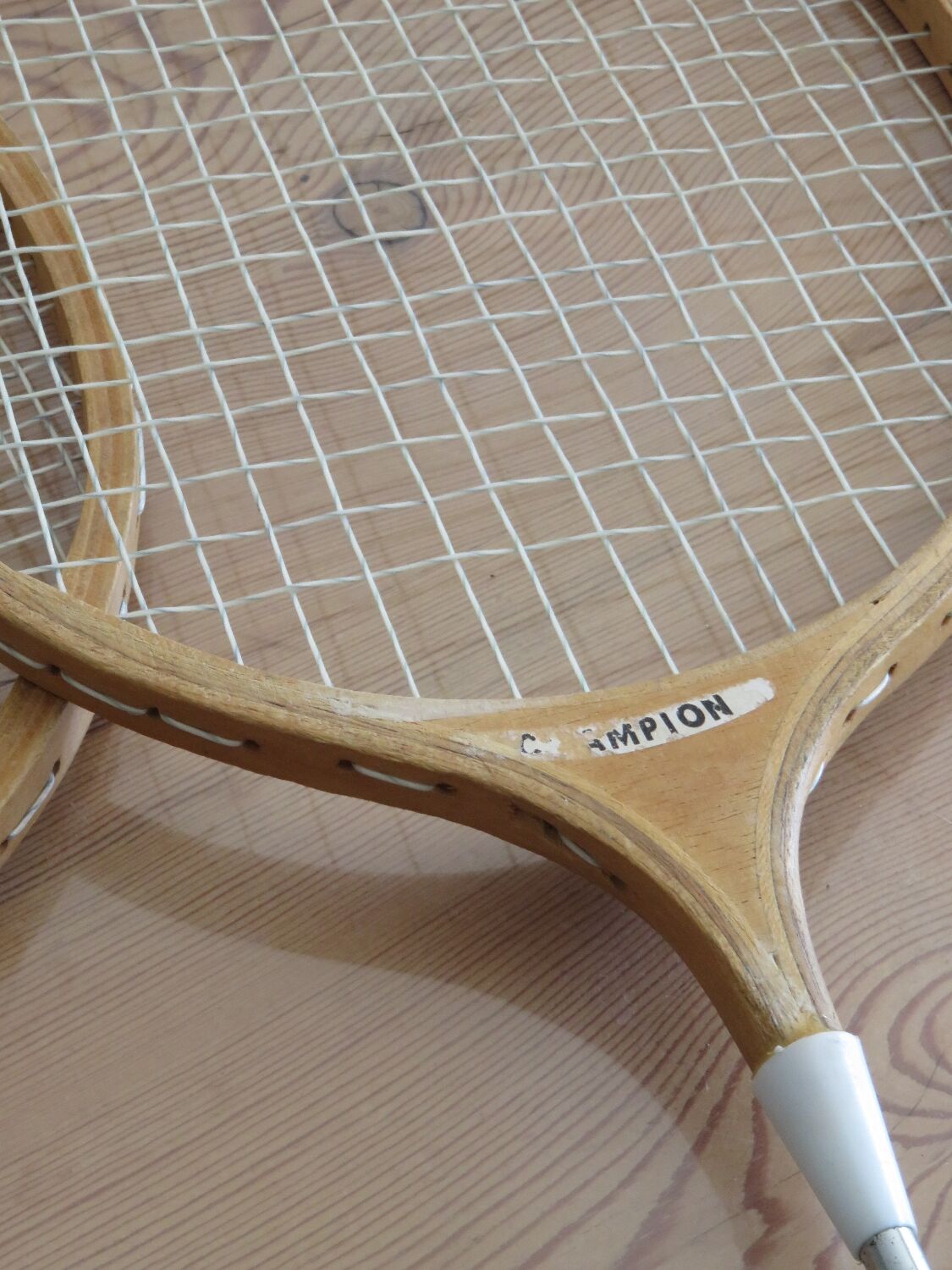 Pair of old badminton rackets