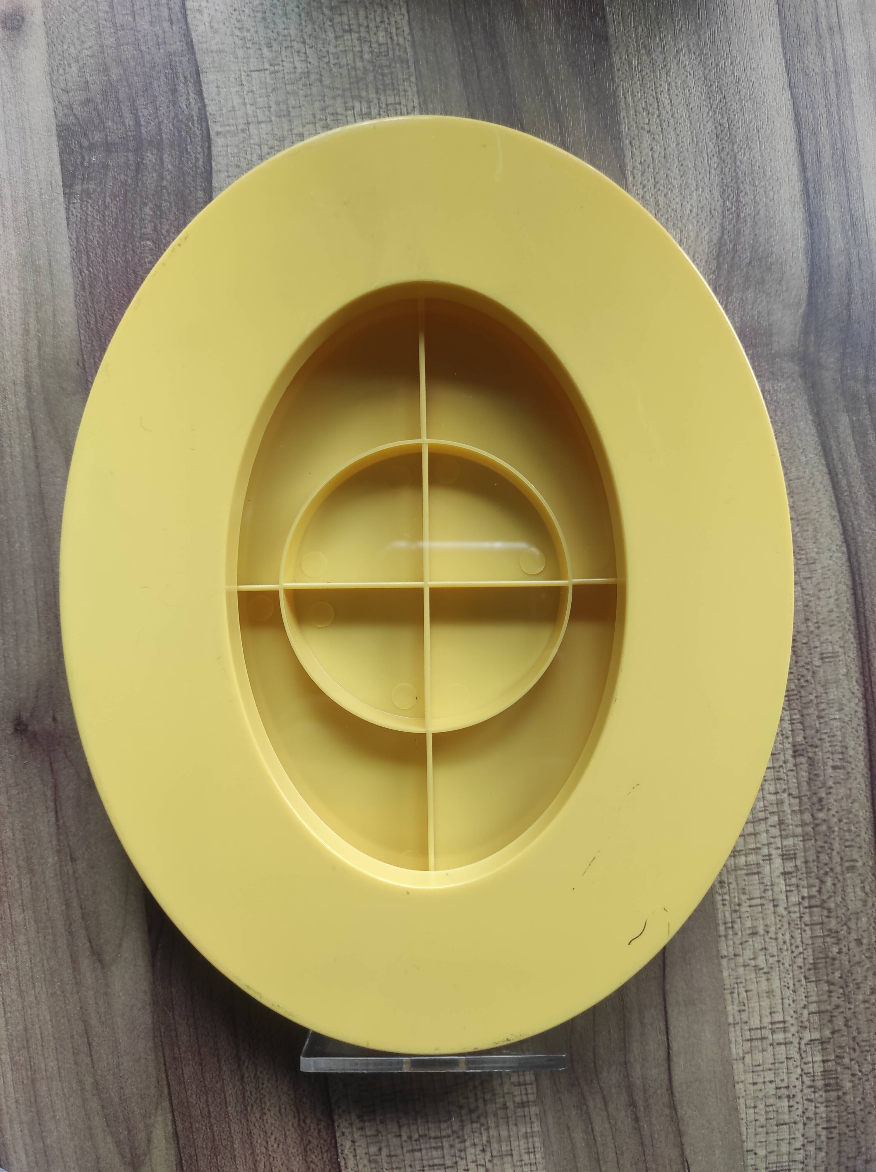 Vintage Ikea yellow plastic oval photo frame