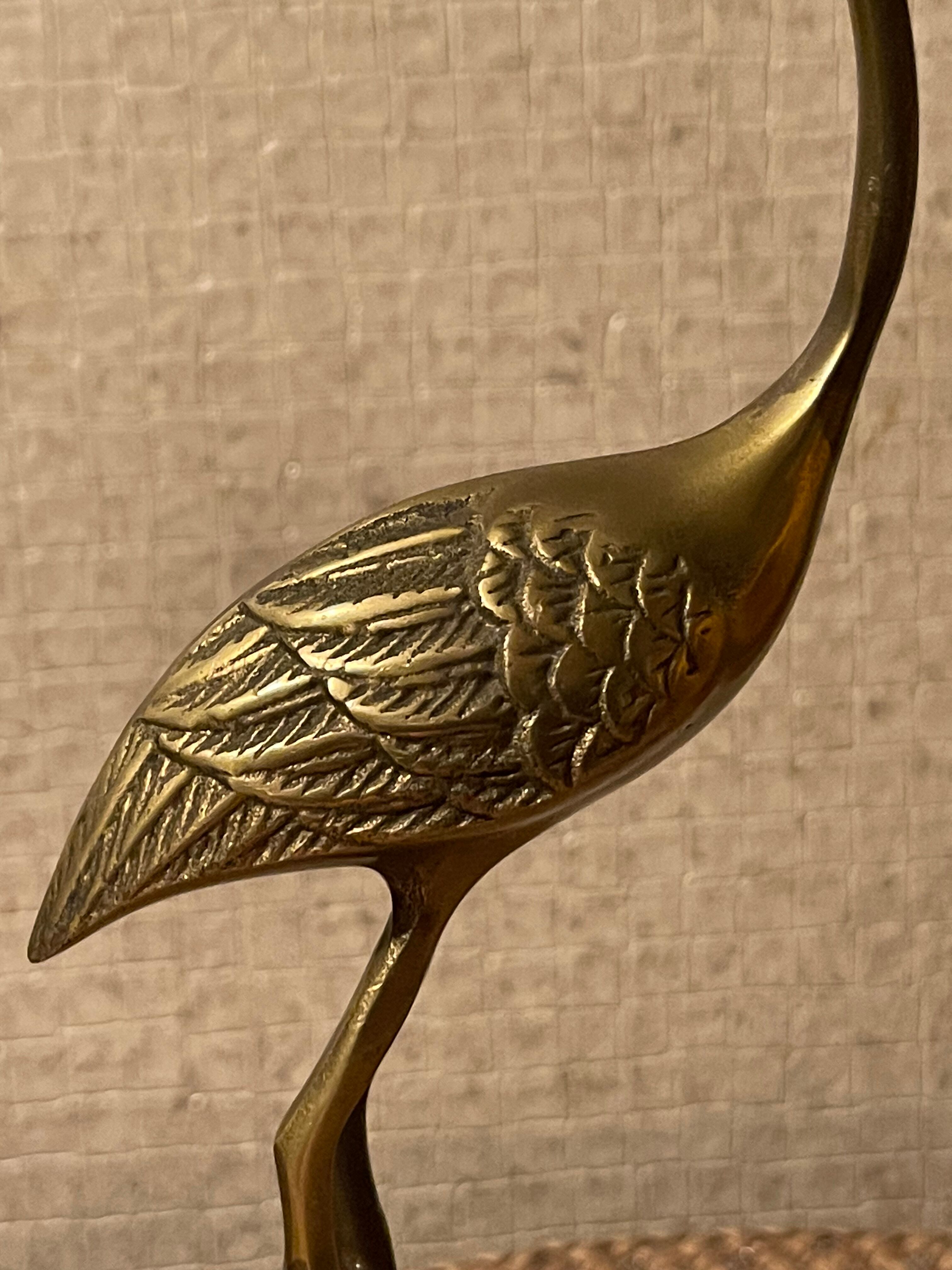 Statuette héron en laiton dorée vintage année 60/70