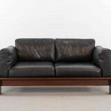 Bastiano Leather Sofa in Black by Tobia Scarpa for Gavina / Knoll