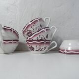 6 cups Digoin Sarreguemines