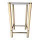 Table d'appoint carrée métal et verre fumé