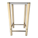 Table d'appoint carrée métal et verre fumé