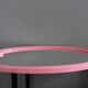 Oval mirror with pink enamel frame