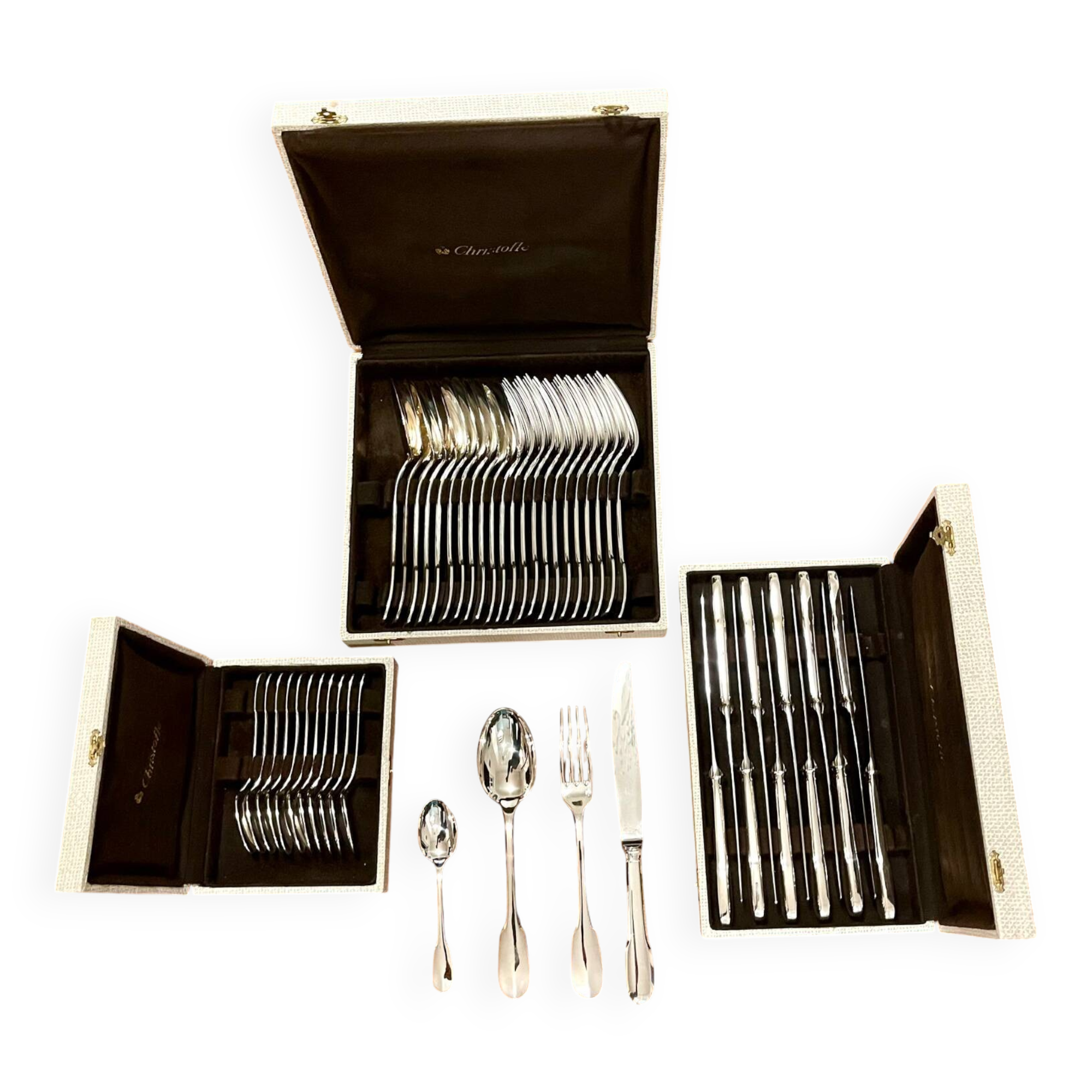 Christofle, Cluny 48-piece cutlery set, excellent condition