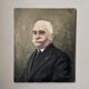 Old acrylic portrait on canvas country decoration